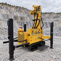 Foreuse hydraulique rotative diesel pour puits miniers, profondeur 200m, avec marteau DTH et pompe à boue