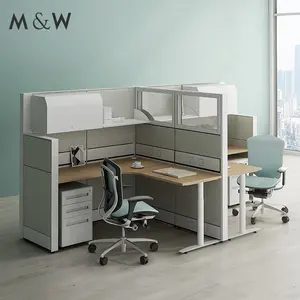 Nouveau design qualité Table cloison armoire poste de travail ouvert bureau 2 personnes poste de travail mobilier de bureau