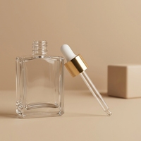 Botella de Vidrio Cuadrada Personalizada de 15 ml, 30 ml, 50 ml, 100 ml, 120 ml para Suero para el Cuidado de la Piel, Aceite Esencial, Envase Cosmético Personalizado