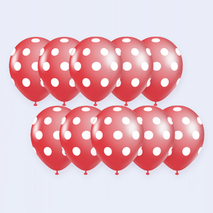 Globos de Fiesta Rojos con Puntos, 12 Piezas, Redondos, de Látex, Decoraciones para Fiestas de Cumpleaños Infantiles, Desechables - Product Image 3