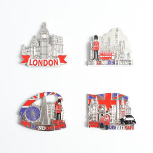 יצרן סיטונאי חוצה גבולות אספקה אוק מזכרות נסיעות מגנטים מגנטים בסגנון מתכת מצויר - Product Image 3