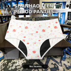 Braguitas Menstruales Absorbentes de 4 Capas para Niñas, Ropa Interior Menstrual de Algodón para Uso Diario, Cintura Sólida, Braguitas para Adolescentes - Product Image 2