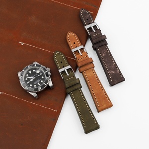 Vintage Distressed Echtleder-Uhrenarmband 18/20/22mm - Anpassbares Band für Retro Mechanische Dress-Uhren - Product Image 5