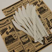 Couverts jetables en bagasse de canne à sucre certifiés compostables, écologiques et biodégradables (fourchette, couteau, cuillère), vaisselle jetable