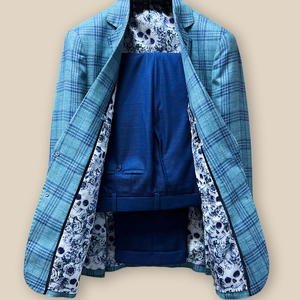 MTM personalizzato nuovo arrivo <span class=keywords><strong>di</strong></span> lusso in lana <span class=keywords><strong>di</strong></span> seta <span class=keywords><strong>di</strong></span> <span class=keywords><strong>lino</strong></span> blu <span class=keywords><strong>abito</strong></span> da <span class=keywords><strong>uomo</strong></span> 2 pezzi Set su misura su misura - Product Image 4