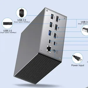 USB C <strong>Docking</strong> <strong>Station</strong> Triple Display 4K for DP MST PD 100W Gigabit Ethernet Aluminum in Stock SD Card - Product Image 1