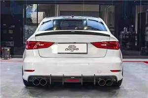 Sợi Carbon Phía Sau Bumper Lip Với LED Đối Với <span class=keywords><strong>Audi</strong></span> A3 S3 <span class=keywords><strong>8V</strong></span> Nâng Cấp KB Phong Cách Phía Sau Khuếch Tán 2014-2019 - Product Image 5