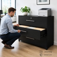 Armoire à dossiers en acier à 3 tiroirs avec serrure centrale
