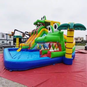 Parc aquatique gonflable de qualité commerciale avec toboggan crocodile, structure aquatique gonflable, et combo château gonflable aquatique - Product Image 2