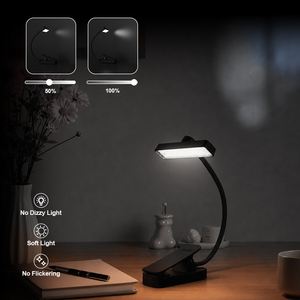 ไฟอ่านหนังสือแบบหนีบ OEM ODM รุ่นใหม่ ชาร์จผ่าน USB ป้องกันสายตา แสงสีแดง LED ปรับความสว่างได้ - Product Image 4