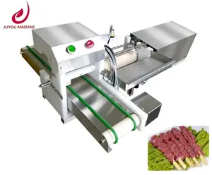 Nouvelle bonne machine automatique à brochettes satay souvlaki viande boeuf poulet porc brochette machine boeuf kebab chaîne machine