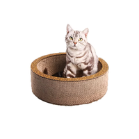 Lit grattoir pour chat en papier rond à imprimé léopard, confortable, classique, écologique pour dormir et pour le soin des griffes