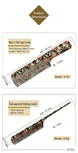 Accesorios para el Cabello Personalizados de Fábrica, Peine Exquisito y Práctico de Plástico de Ácido Acético, Peine Profesional para Barbería - Product Image 4