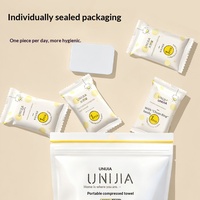 Toallitas Faciales Comprimidas Ecológicas, Portátiles, Gruesas, Tipo Moneda, Biodegradables, para Viajes, Salón y Camping