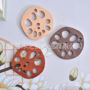 Solid Wood Lotus Root Coaster Heat Insulating Cup Mat For <b>Coffee</b> Tea Drinkware - Product Image 4