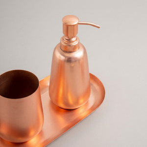 Nueva bomba dosificadora de loción de metal cobrizo con superficie lisa, perfecta para casas tradicionales, hoteles de lujo, apartamentos, baños y viviendas. - Product Image 1