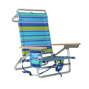 야외 알루미늄 안락 의자 낮은 좌석 접이식 배낭 비치 의자 휴대용