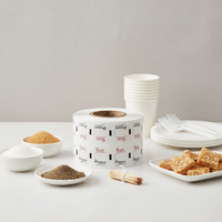 Vente directe d'usine, papier d'emballage alimentaire jetable en rouleau, revêtement PE vierge, design personnalisé, échantillon gratuit