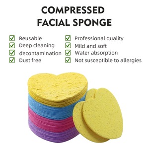 Esponja de limpieza Facial de celulosa comprimida respetuosa con el medio ambiente con forma personalizada transpirable almohadillas faciales desechables - Product Image 4
