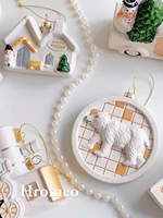 Noël en céramique maison soldat décoration arbre de Noël pendentif créatif cadeau de Noël
