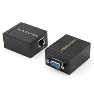 VGA Extender 60M RJ45 Single <b>Cable</b> Video Signal Booster Transmission <b>Adapter</b> 8P8C <b>Ethernet</b> to Analog VGA - Product Image 1