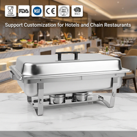 Chauffe-Plat Commercial en Acier Inoxydable à Alcool pour Buffet, Idéal pour Hôtels, Restaurants, Traiteurs et Événements (Mariages, etc.)