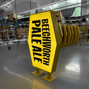 Letrero Luminoso LED Hexagonal Amarillo Personalizado con Texto Negro para la Señalización del Bar Beechworth Pale <span class=keywords><strong>Ale</strong></span> - Product Image 3