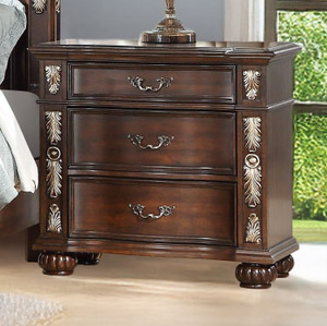 American Luxury Dark Brown Carved Bedroom Furniture Set - Product Image 4