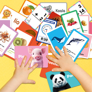 Ensemble de cartes d'apprentissage numériques certifiées FSC, nouvelles cartes d'impression numérique pour enfants, questions et réponses sur les animaux, les légumes et l'alphabet, aides pédagogiques pour l'apprentissage en anglais. - Product Image 3