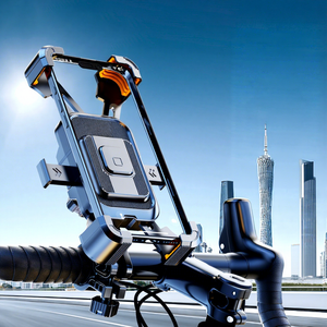 Support de téléphone universel robuste et antichoc 360 °   Support de téléphone rotatif pour vélo et moto pour écrans de 5 à 7,2 pouces - Product Image 1