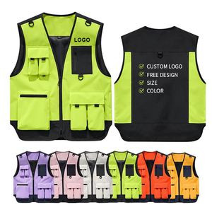 Chalecos para Hombre con Logotipo de Marca Personalizado de Fábrica, Chaleco Multibolsillos para Exteriores, Chaleco de Seguridad Extra Grande para Senderismo y Pesca - Product Image 1