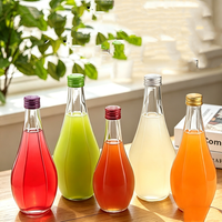 Lekvrije 250ml 350ml 500ml herbruikbare transparante glazen fles voor koudgeperste thee, sap en dranken met metalen schroefdop
