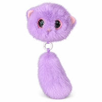 Pendentif jouet interactif en peluche pour chat avec IA, fonction d'interférence vocale libre et queue détachable, porte-clés