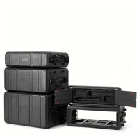 Flight case rack 19 pouces 2U 3U 4U 6U 8U, antichoc en HDPE pour équipement audio, éclairage et amplificateur, avec roues et panneau en U détachable