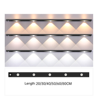Lampu malam LED Sensor gerak cerdas, lampu malam LED magnetik, induksi manusia, lemari, lampu malam Tipe C dapat diisi ulang