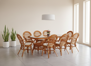 Ensemble de salle à manger en rotin Java pour hôtel commercial, restaurant, mobilier, design moderne, table longue, style de salle à manger élégant - Product Image 2