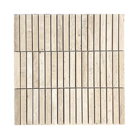 Kit cannelé en travertin beige Mosaïque en marbre Kat pour dosseret Carreaux de cuisine