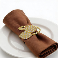 Ronds de serviette élégants classiques en métal doré, durables et en stock, pour décorations de table de buffet, Saint-Valentin, pique-niques, restaurants
