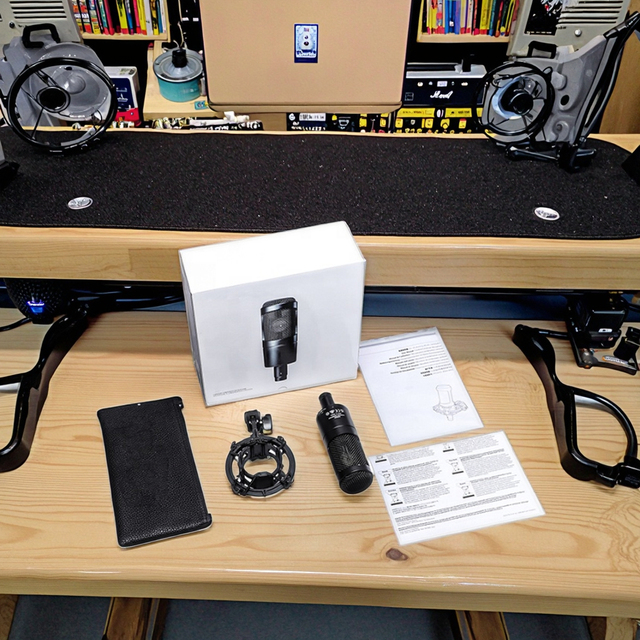 AT2035 Cardioid Condenser Black Microphone  for Studio Podcasting & Streaming XLR Output Includes Custom Shock Mount