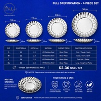 Ensemble de plateaux à fruits en acier inoxydable en forme de pétale, 4 pièces, plateau de service en acier 410 finition miroir pour fruits, bonbons, apéritifs