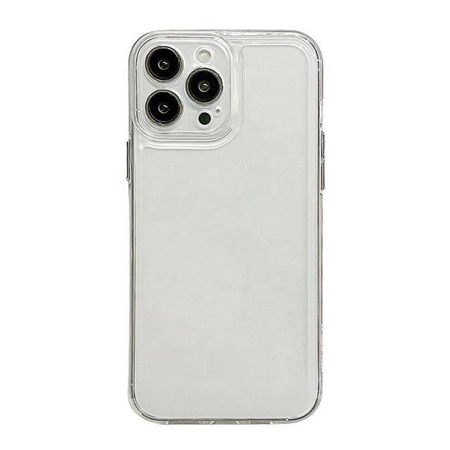 Transparent 1.5mm HD Clear TPU PC Phone Case Back Cover for iPhone 11 12 13 14 15 16 17 Pro Max