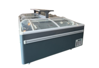 Directo de Fábrica, Refrigerador Comercial de 530L, de Una Sola Temperatura, Certificado ETL, 2 Puertas, Control Digital, Exhibidor Curvo Tipo Isla para Supermercado