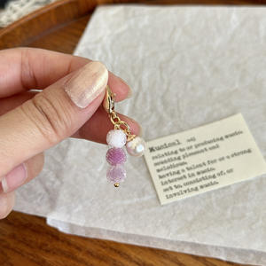 CHENXI Llaveros de Metal Personalizados Originales, Elegantes Llaveros Esmerilados con Caramelos, Colgantes de Perlas para Bolsos - Product Image 5