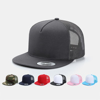Gorra Snapback de 5 Paneles de Alta Calidad con Visera Plana, Logotipo Personalizado, Malla Trasera Transpirable, Ajustable y con Protección Solar