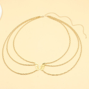 โซ่คาดเอวรูปผีเสื้อ โลหะผสมสังกะสี หลายชั้น แฟชั่นสำหรับผู้หญิง ใช้ได้ทุกวัน สไตล์สตรีท - Product Image 3