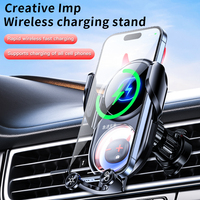 Soporte móvil Flexible de sujeción automática de 15W con superventas, soporte de carga rápida, soporte de cargador de coche inalámbrico con detección táctil