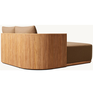 Meubles d'extérieur en teck massif élégants et modernes, chaise longue <span class=keywords><strong>confortable</strong></span> pour <span class=keywords><strong>jardin</strong></span>, hôtel, villa, complexe hôtelier - Product Image 4