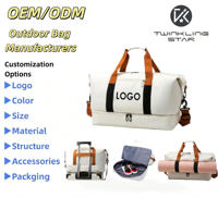 Produsen Tas Gym, Tas Duffel Fitness, Kantong Trolley, Tempat Matras Yoga, Kompartemen Sepatu, Multifungsi, Perjalanan, Unisex