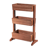 100% support de plante en bois massif à 3 niveaux lit de jardin surélevé vertical avec boîte de jardinières en bois pour la maison jardin extérieur