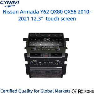 หน้าจอปรับแต่งได้ขนาด 12.3 นิ้ว สำหรับเครื่องนำทาง GPS แนวตั้งแบบ -Style ระบบ Android 14 DSP Wireless CarPlay <span class=keywords><strong>Safari</strong></span> Patrol Y62 QX80 QX56 ปี 2010-2021 - Product Image 3